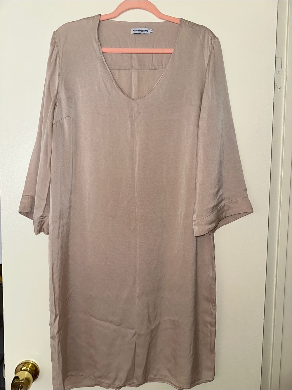 Silk V-Neck Shift Dress